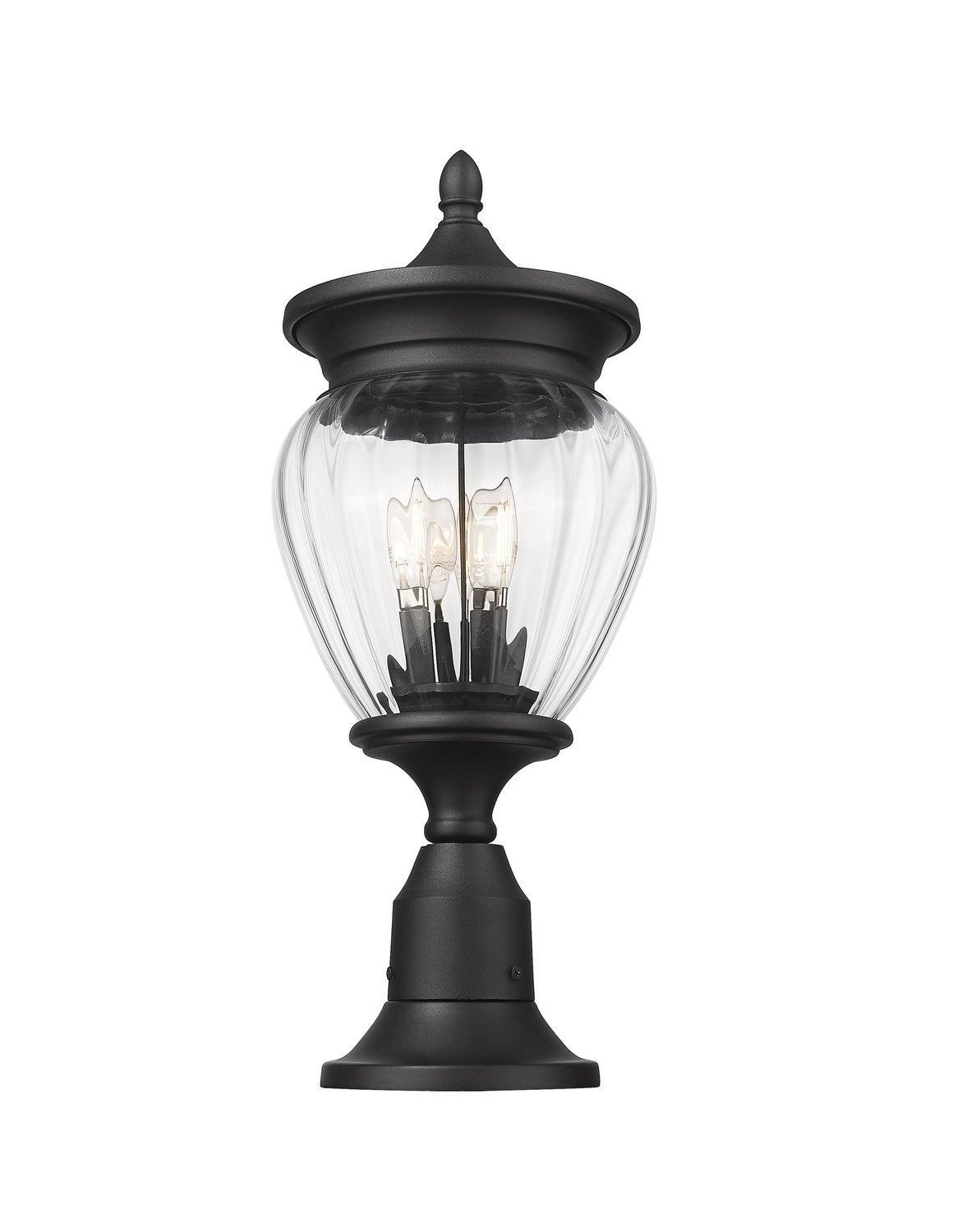 Z-LITE DAVINA 3 LIGHT OUTDOOR PIER MOUNTED FIXTURE | 5016PHMR-553PM-BK - Post