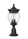 Z-LITE DAVINA 3 LIGHT OUTDOOR PIER MOUNTED FIXTURE | 5016PHMR-553PM-BK - Post