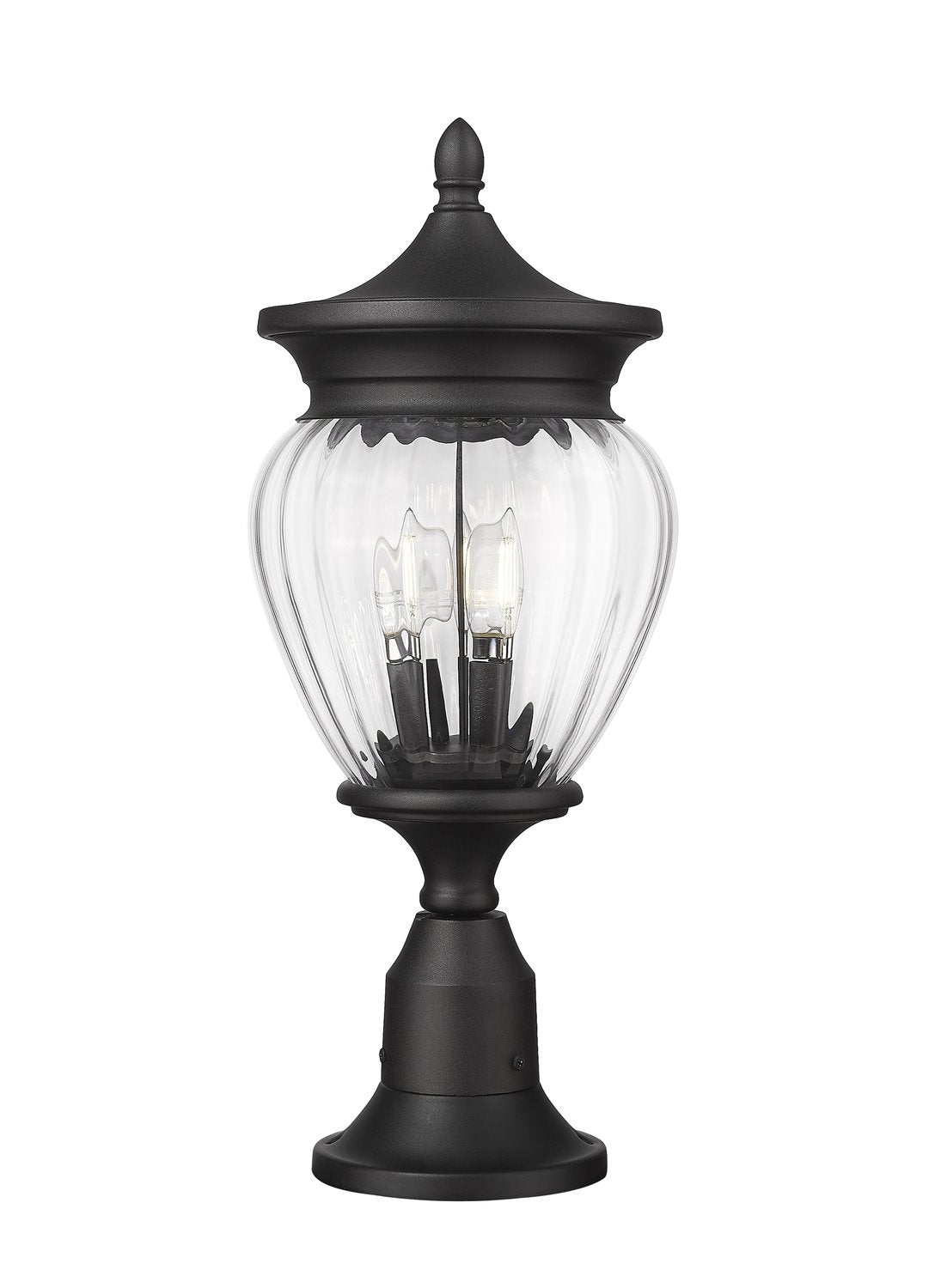 Z-LITE DAVINA 3 LIGHT OUTDOOR PIER MOUNTED FIXTURE | 5016PHMR-553PM-BK - Post