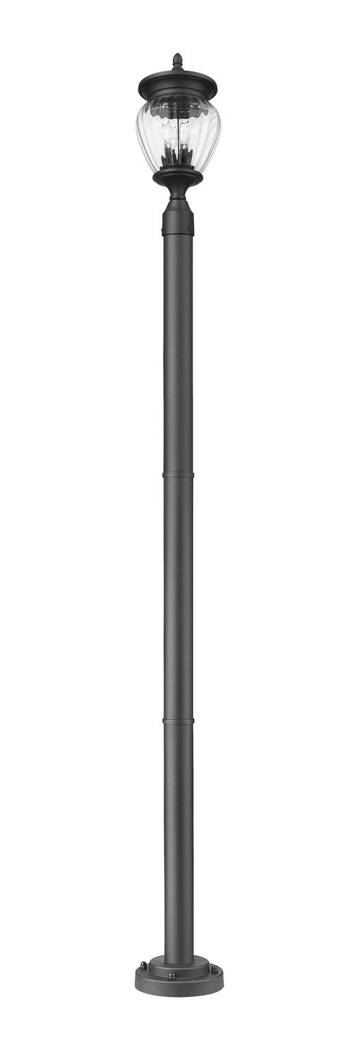Z-LITE DAVINA 3 LIGHT OUTDOOR POST MOUNTED FIXTURE | 5016PHMR-567P-BK - Post