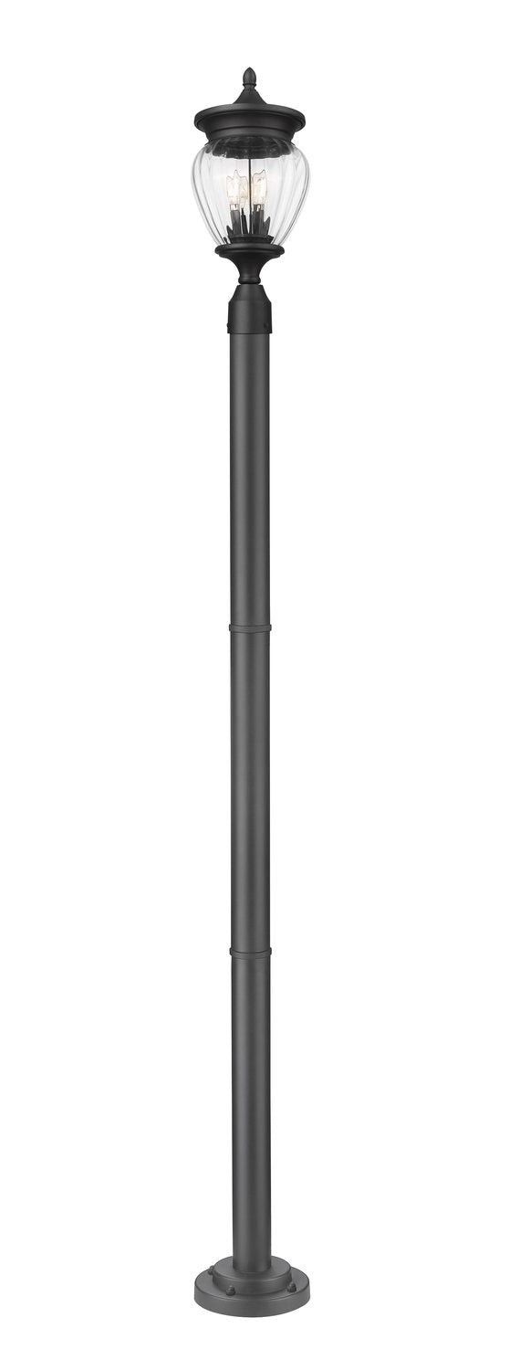Z-LITE DAVINA 3 LIGHT OUTDOOR POST MOUNTED FIXTURE | 5016PHMR-567P-BK - Post