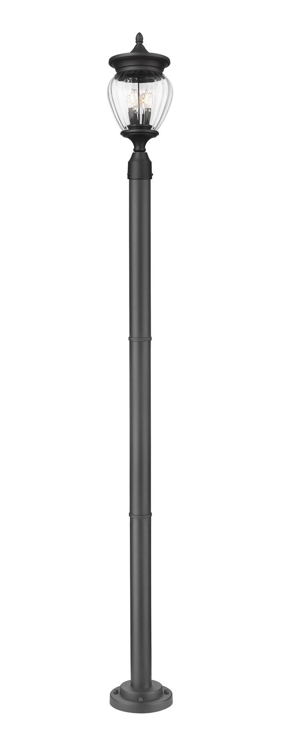Z-LITE DAVINA 3 LIGHT OUTDOOR POST MOUNTED FIXTURE | 5016PHMR-567P-BK - Post