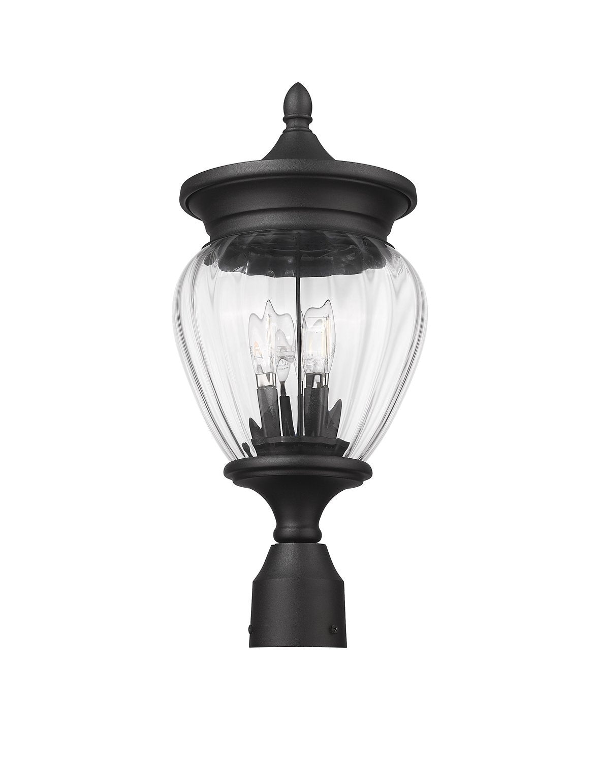 Z-LITE DAVINA 3 LIGHT OUTDOOR POST MOUNT FIXTURE | 5016PHMR-BK - Post