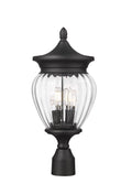Z-LITE DAVINA 3 LIGHT OUTDOOR POST MOUNT FIXTURE | 5016PHMR-BK - Post