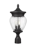 Z-LITE DAVINA 3 LIGHT OUTDOOR POST MOUNT FIXTURE | 5016PHMR-BK - Post