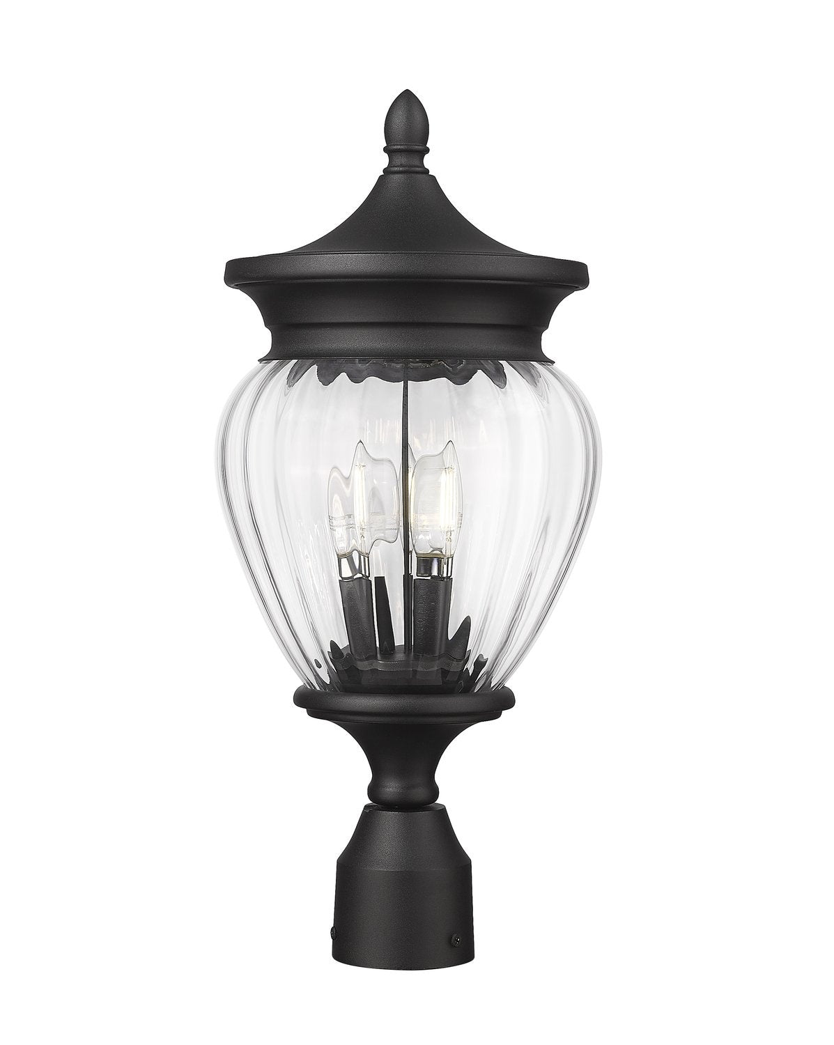 Z-LITE DAVINA 3 LIGHT OUTDOOR POST MOUNT FIXTURE | 5016PHMR-BK - Post