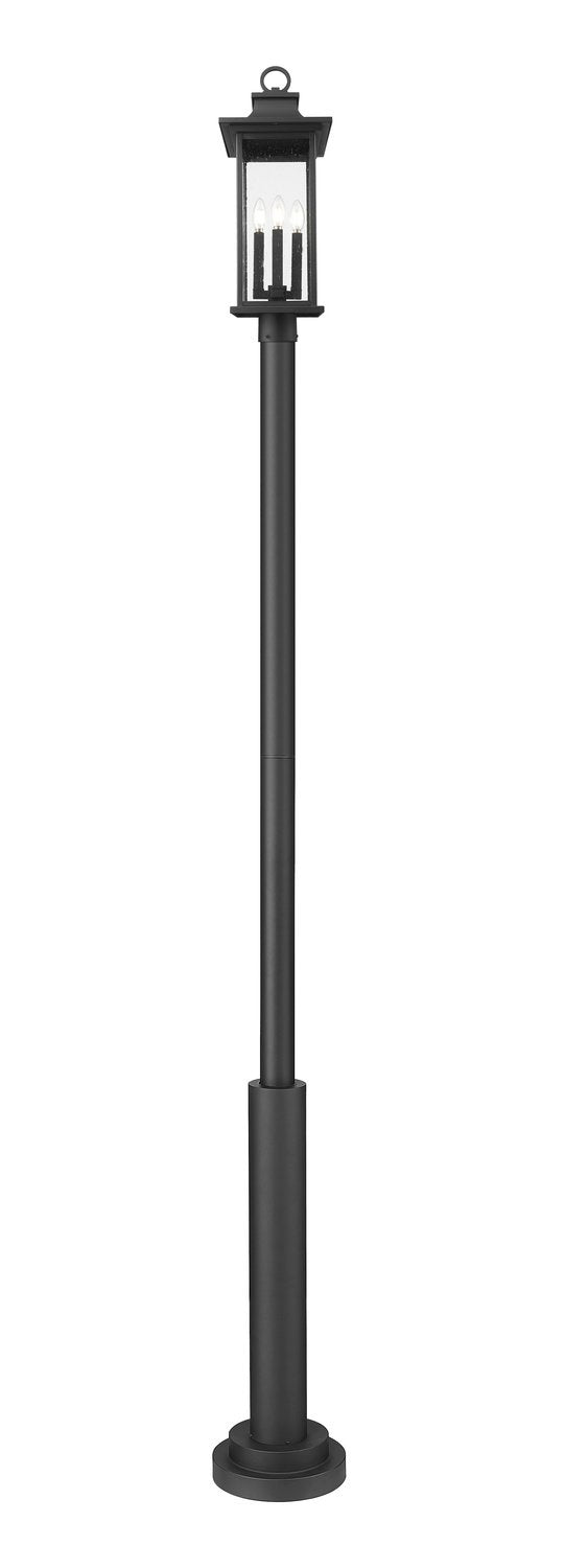 Z-LITE TIBERIUS OUTDOOR POST MOUNTED FIXTURE | 5017PHBR-5010P-BK - Post