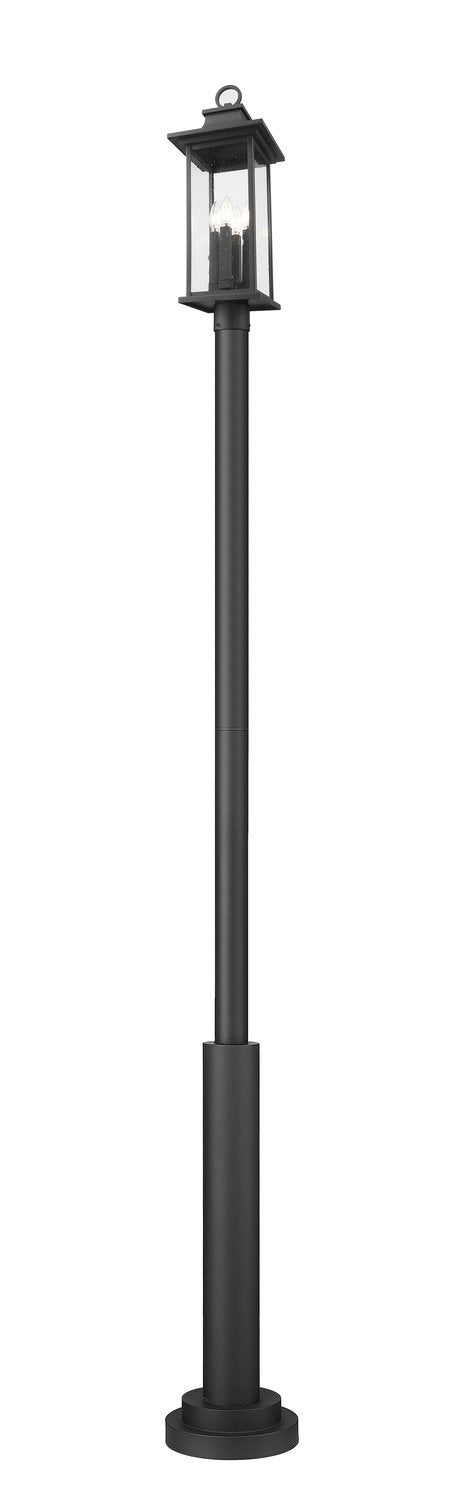 Z-LITE TIBERIUS OUTDOOR POST MOUNTED FIXTURE | 5017PHBR-5010P-BK - Post
