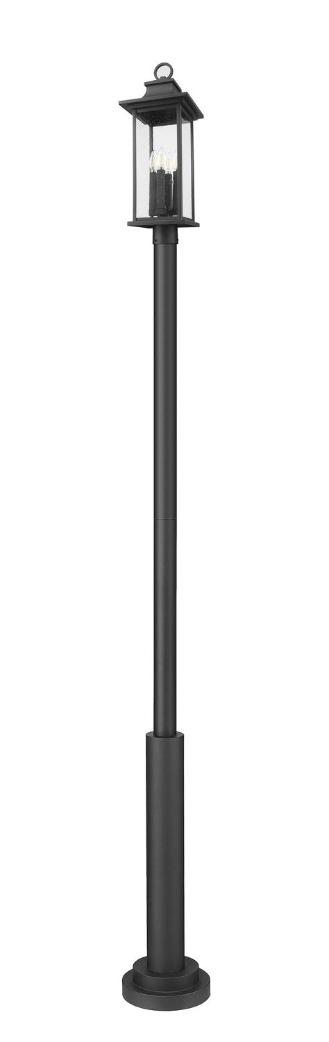 Z-LITE TIBERIUS OUTDOOR POST MOUNTED FIXTURE | 5017PHBR-5010P-BK - Post