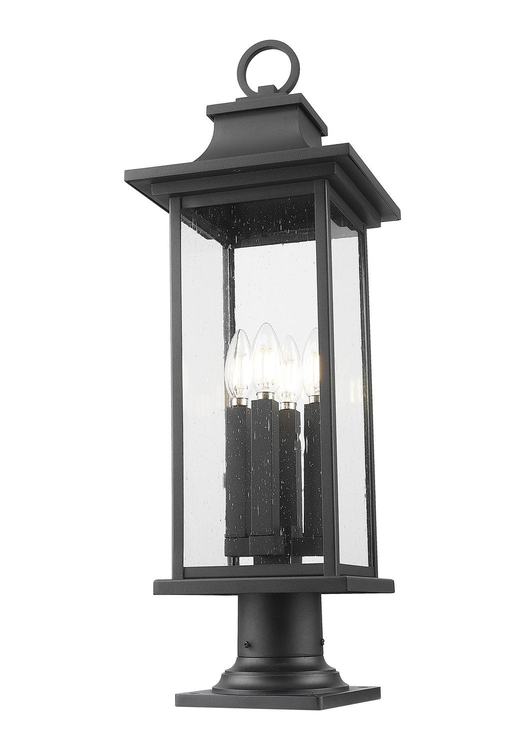 Z-LITE TIBERIUS OUTDOOR PIER MOUNTED FIXTURE | 5017PHBR-533PM-BK - Post