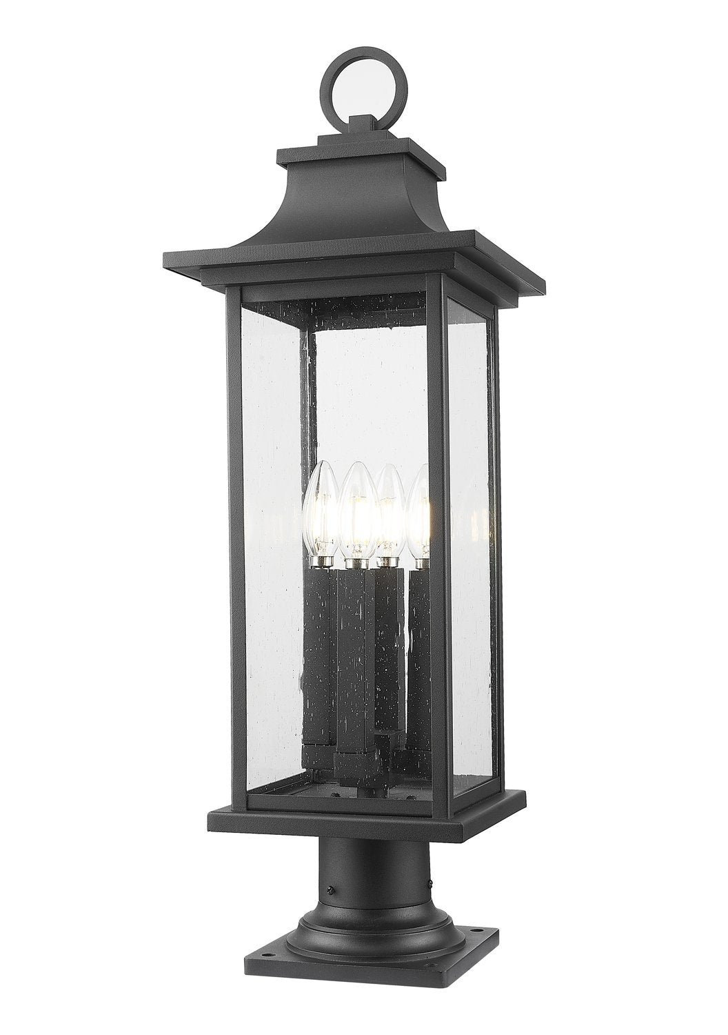 Z-LITE TIBERIUS OUTDOOR PIER MOUNTED FIXTURE | 5017PHBR-533PM-BK