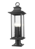 Z-LITE TIBERIUS OUTDOOR PIER MOUNTED FIXTURE | 5017PHBR-533PM-BK - Post