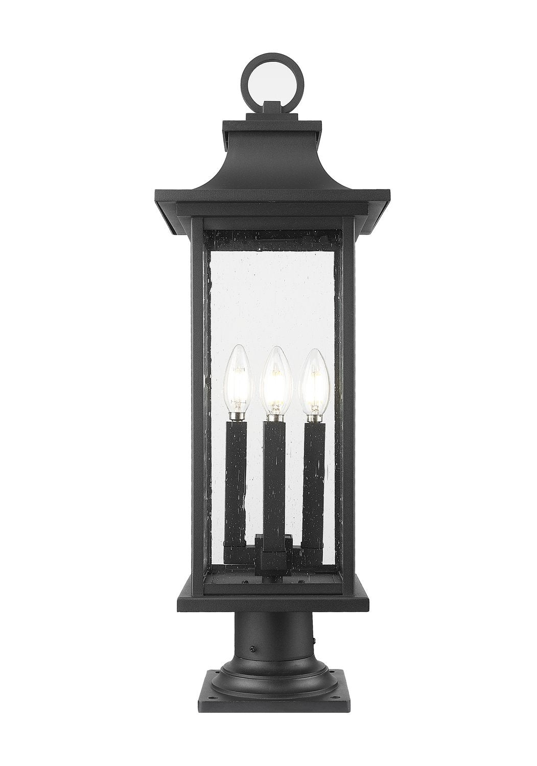 Z-LITE TIBERIUS OUTDOOR PIER MOUNTED FIXTURE | 5017PHBR-533PM-BK - Post