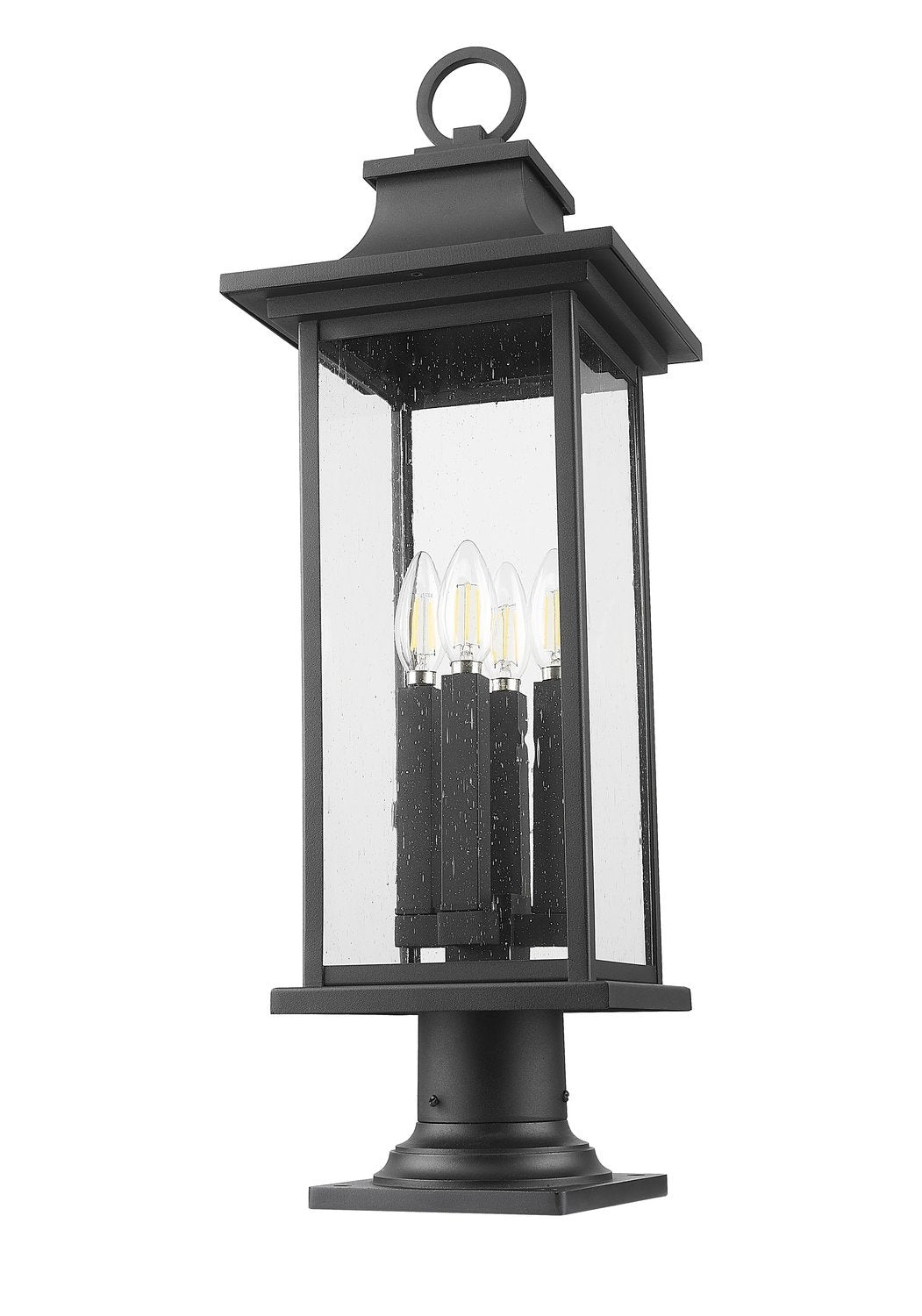 Z-LITE TIBERIUS OUTDOOR PIER MOUNTED FIXTURE | 5017PHBR-533PM-BK