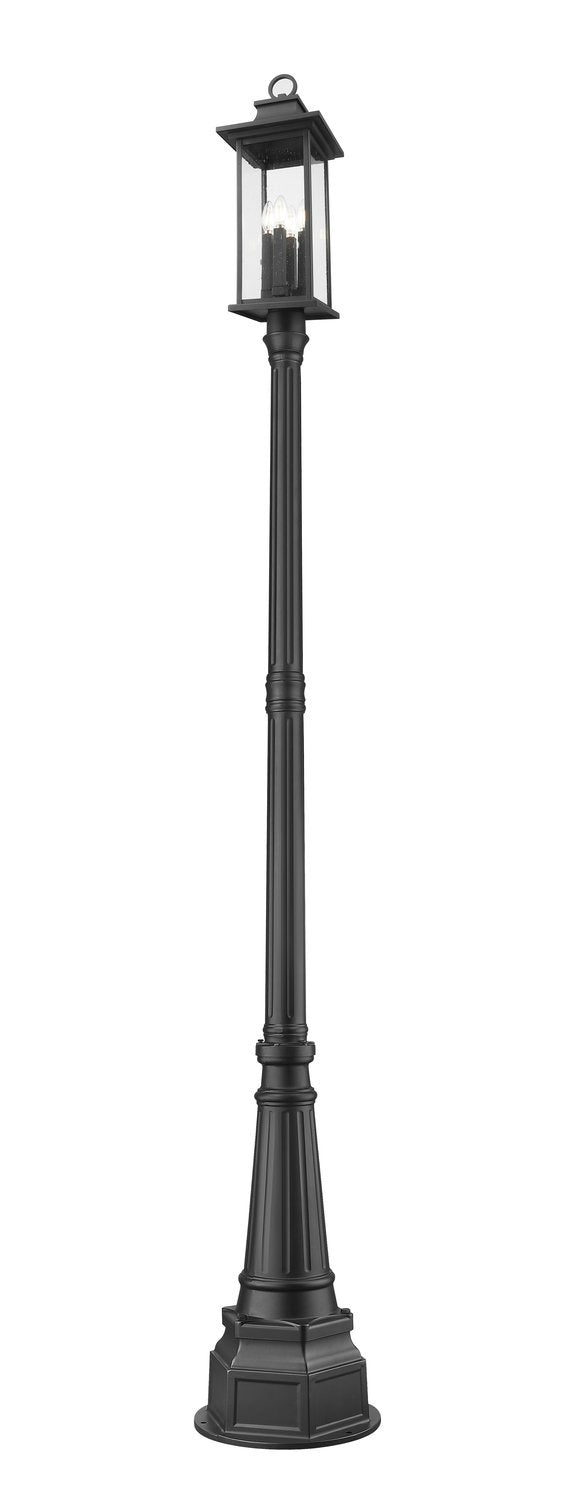Z-LITE TIBERIUS OUTDOOR POST MOUNTED FIXTURE | 5017PHBR-564P-BK - Post