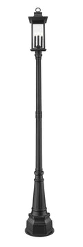 Z-LITE TIBERIUS OUTDOOR POST MOUNTED FIXTURE | 5017PHBR-564P-BK - Post