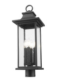 Z-LITE TIBERIUS OUTDOOR POST MOUNT FIXTURE | 5017PHBR-BK - Post
