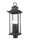 Z-LITE TIBERIUS OUTDOOR POST MOUNT FIXTURE | 5017PHBR-BK - Post
