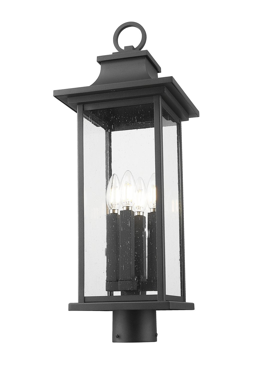 Z-LITE TIBERIUS OUTDOOR POST MOUNT FIXTURE | 5017PHBR-BK - Post