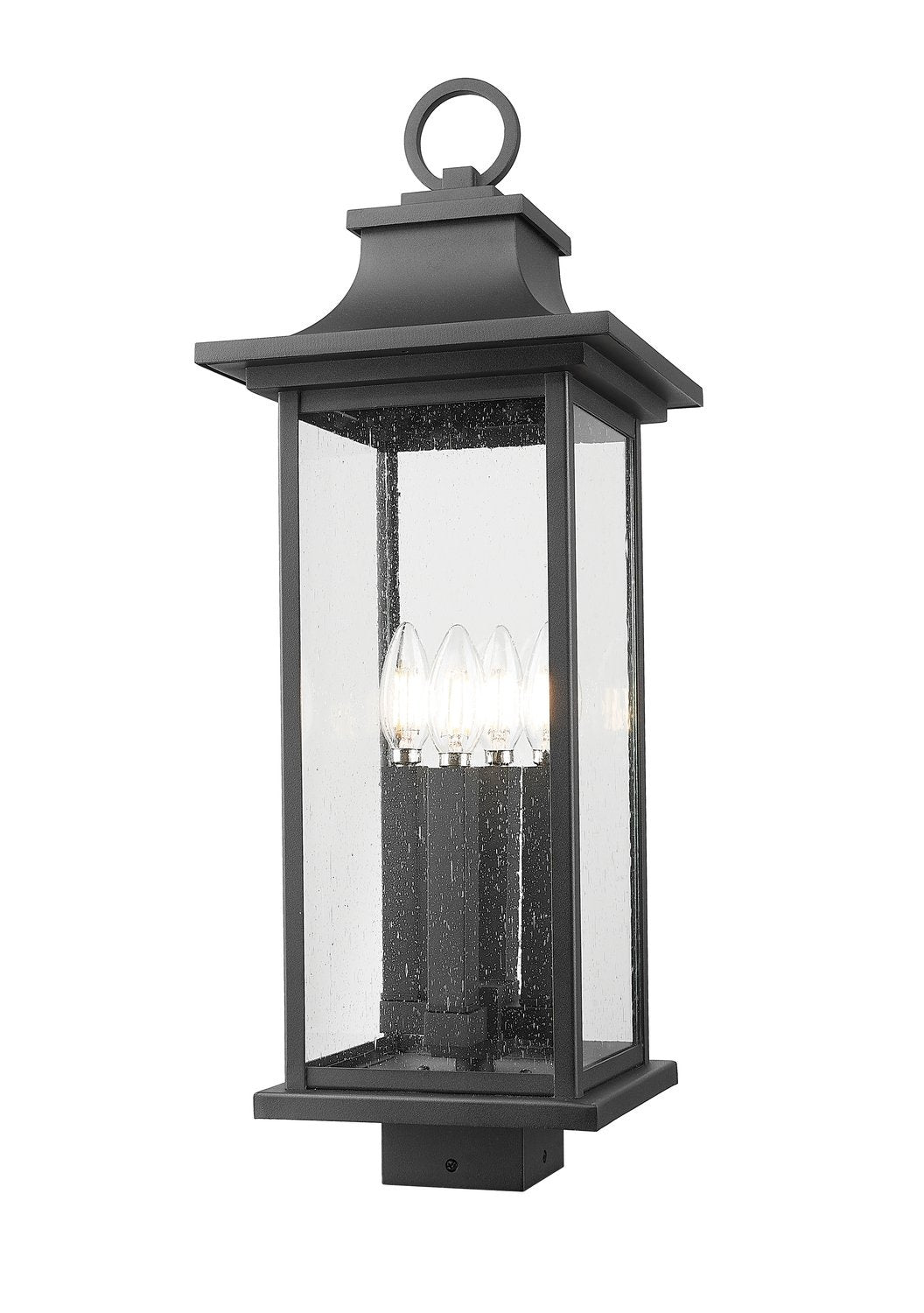 Z-LITE TIBERIUS OUTDOOR POST MOUNT FIXTURE | 5017PHBS-BK - Post