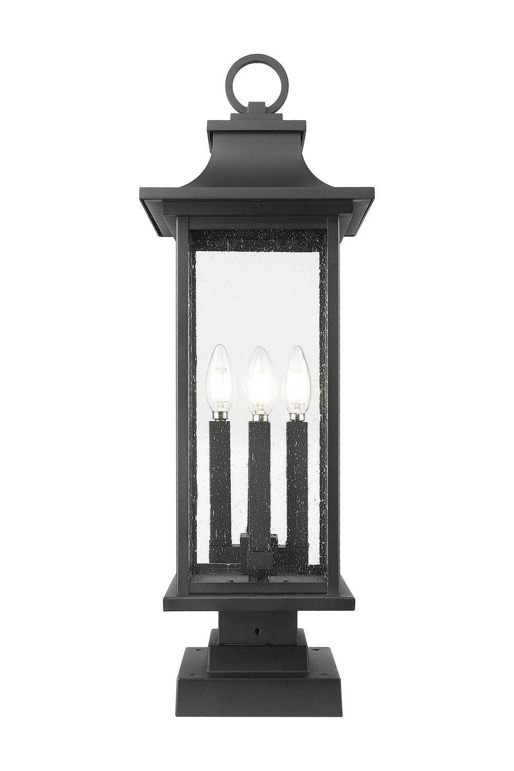 Z-LITE TIBERIUS OUTDOOR PIER MOUNTED FIXTURE | 5017PHBS-SQPM-BK - Post