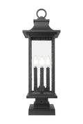 Z-LITE TIBERIUS OUTDOOR PIER MOUNTED FIXTURE | 5017PHBS-SQPM-BK - Post