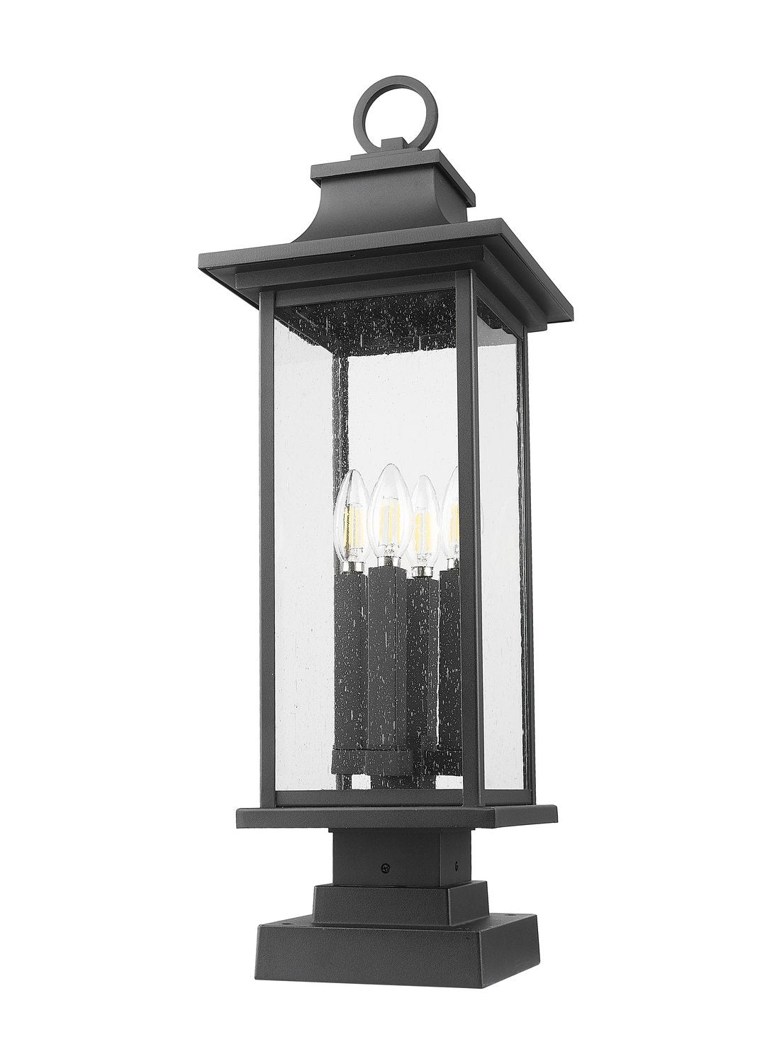 Z-LITE TIBERIUS OUTDOOR PIER MOUNTED FIXTURE | 5017PHBS-SQPM-BK