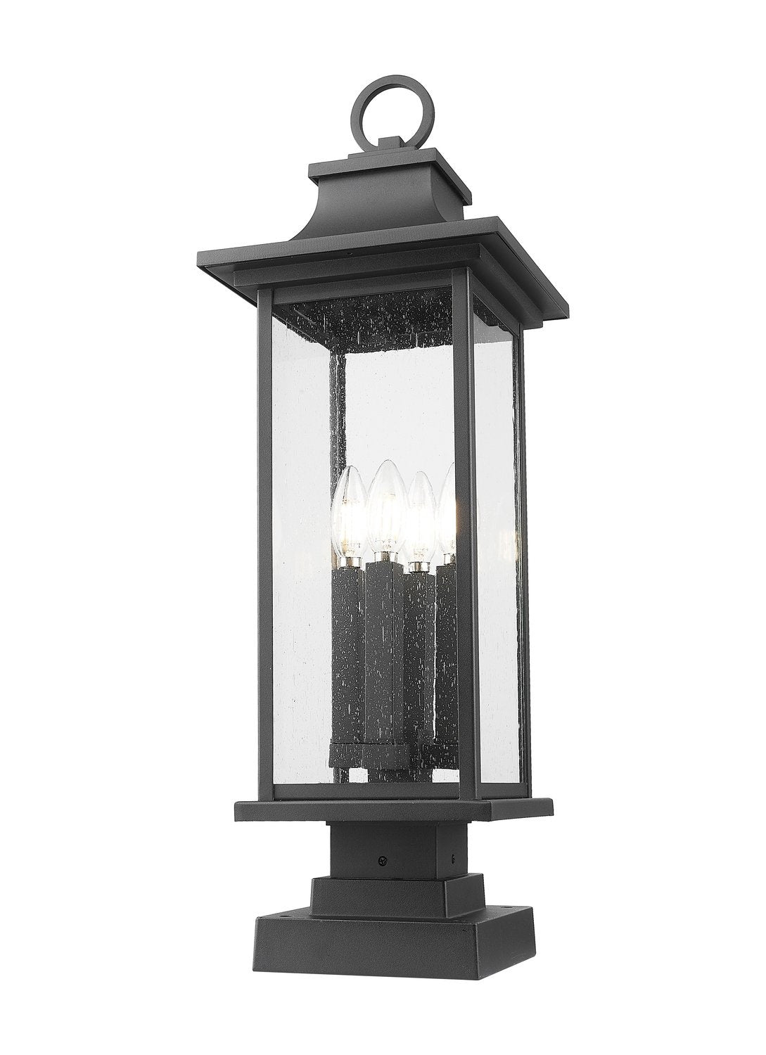 Z-LITE TIBERIUS OUTDOOR PIER MOUNTED FIXTURE | 5017PHBS-SQPM-BK - Post