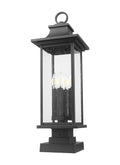 Z-LITE TIBERIUS OUTDOOR PIER MOUNTED FIXTURE | 5017PHBS-SQPM-BK - Post