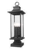 Z-LITE TIBERIUS OUTDOOR PIER MOUNTED FIXTURE | 5017PHBS-SQPM-BK - Post