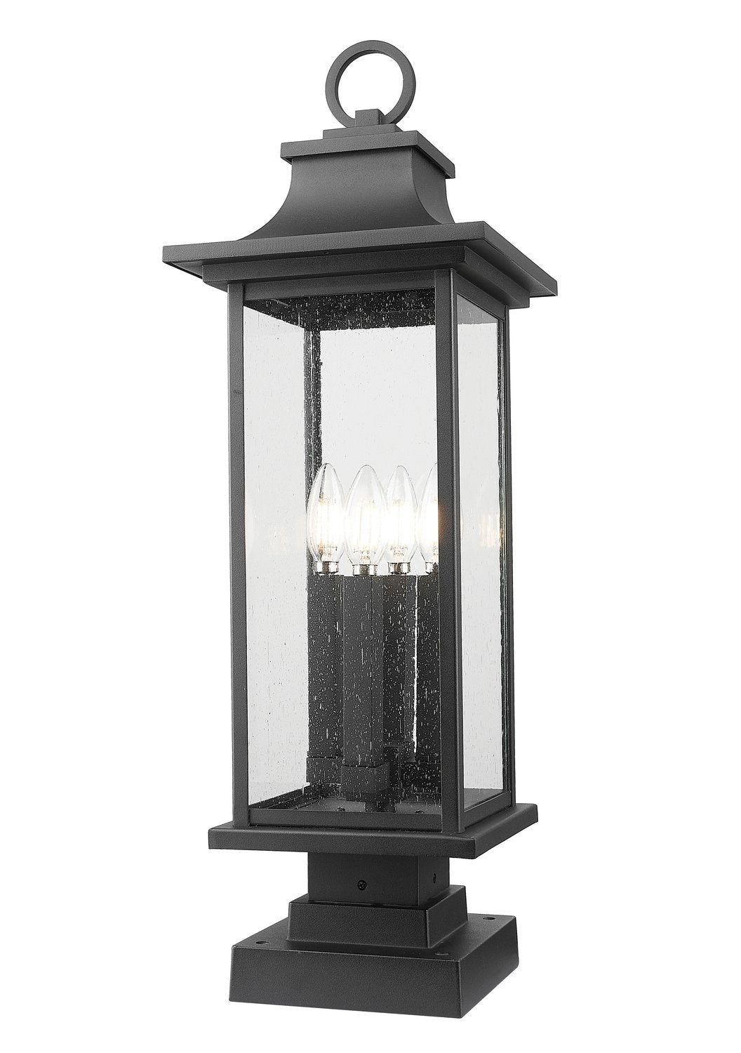 Z-LITE TIBERIUS OUTDOOR PIER MOUNTED FIXTURE | 5017PHBS-SQPM-BK - Post