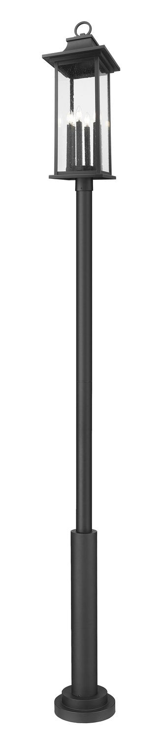 Z-LITE TIBERIUS OUTDOOR POST MOUNTED FIXTURE | 5017PHXLR-5010P-BK - Post