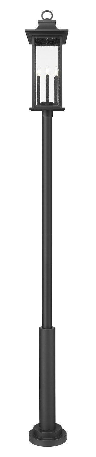 Z-LITE TIBERIUS OUTDOOR POST MOUNTED FIXTURE | 5017PHXLR-5010P-BK - Post