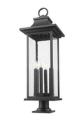 Z-LITE TIBERIUS OUTDOOR PIER MOUNTED FIXTURE | 5017PHXLR-533PM-BK - Post