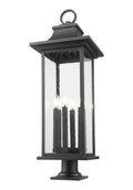 Z-LITE TIBERIUS OUTDOOR PIER MOUNTED FIXTURE | 5017PHXLR-533PM-BK - Post