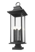 Z-LITE TIBERIUS OUTDOOR PIER MOUNTED FIXTURE | 5017PHXLS-SQPM-BK - Post