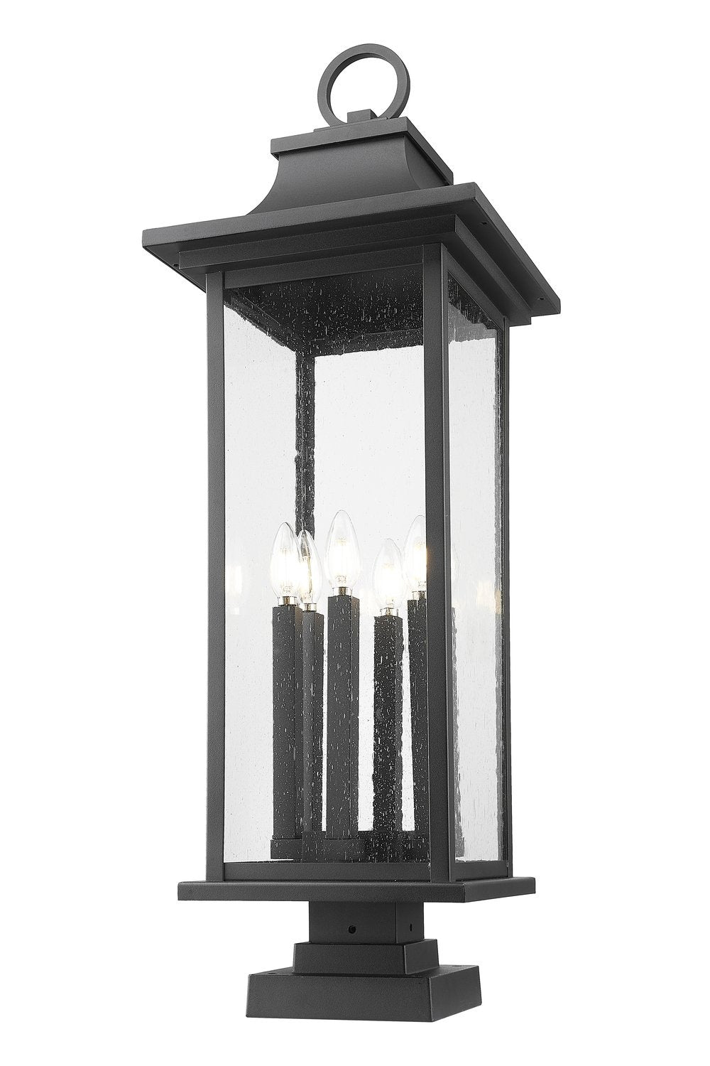 Z-LITE TIBERIUS OUTDOOR PIER MOUNTED FIXTURE | 5017PHXLS-SQPM-BK - Post