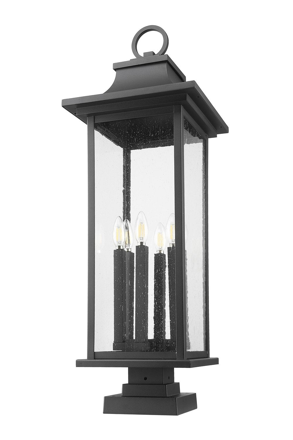 Z-LITE TIBERIUS OUTDOOR PIER MOUNTED FIXTURE | 5017PHXLS-SQPM-BK - Post