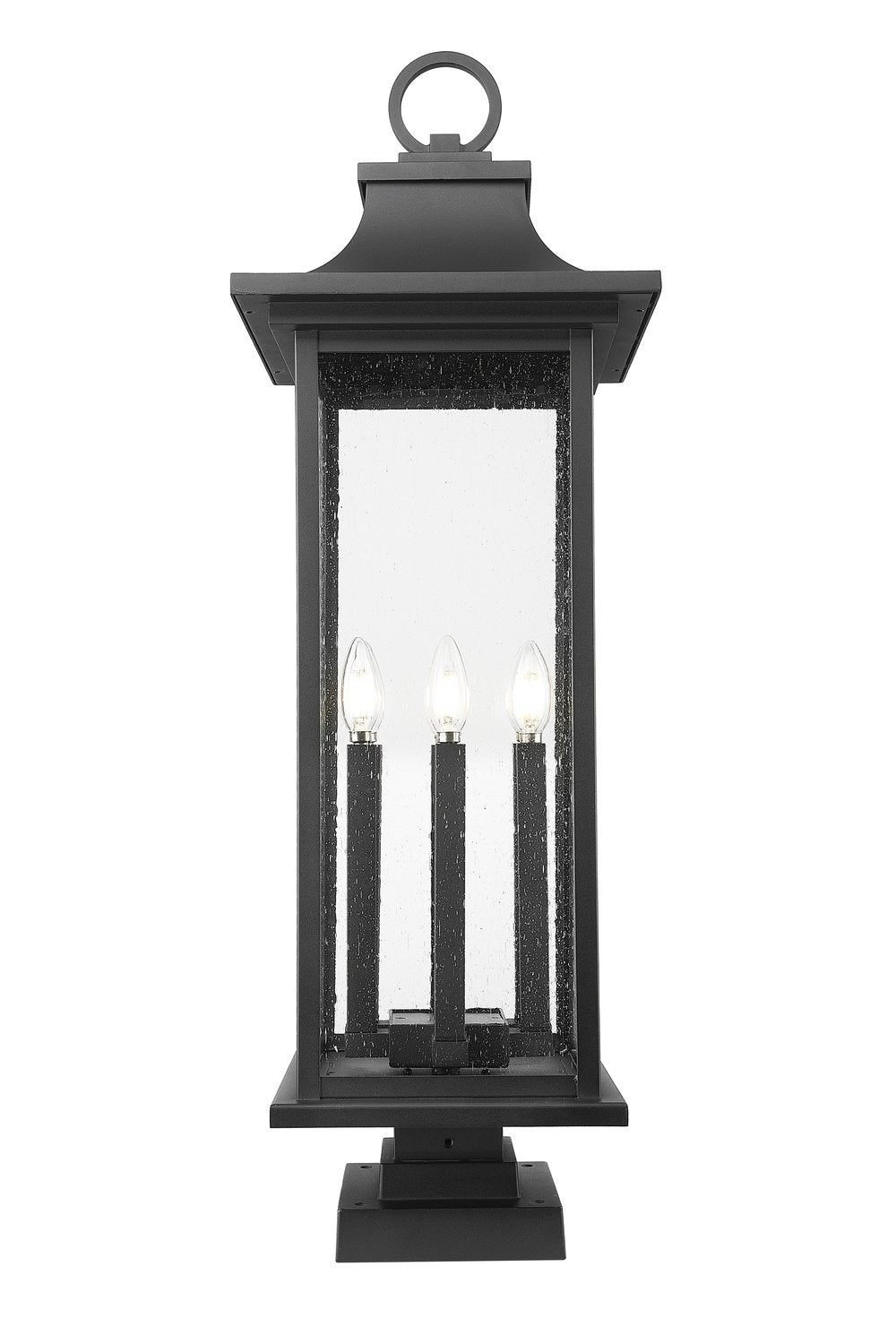 Z-LITE TIBERIUS OUTDOOR PIER MOUNTED FIXTURE | 5017PHXLS-SQPM-BK - Post