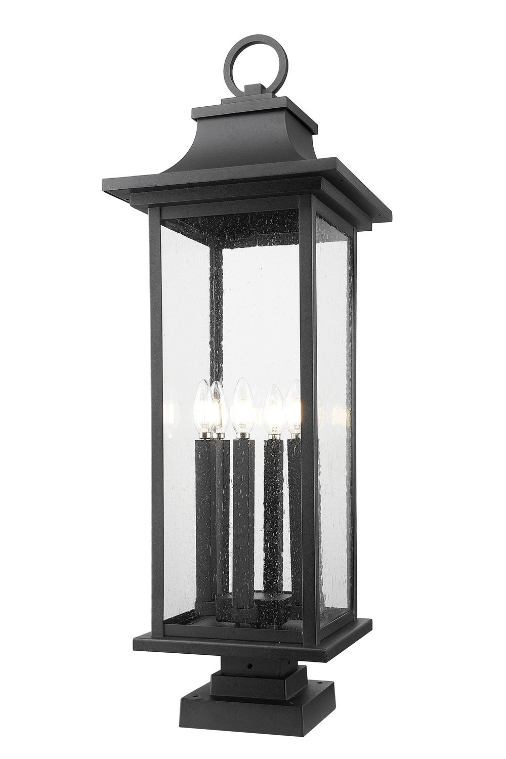 Z-LITE TIBERIUS OUTDOOR PIER MOUNTED FIXTURE | 5017PHXLS-SQPM-BK - Post