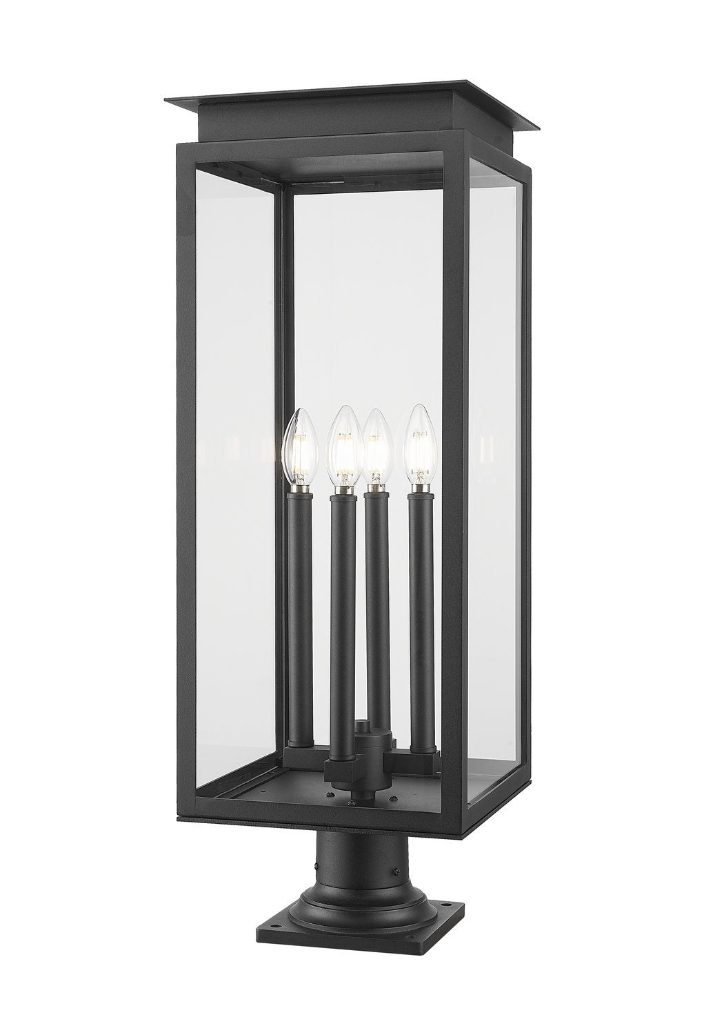 Z-LITE NOVA OUTDOOR PIER MOUNTED FIXTURE | 5018PHBR-533PM-BK - Post