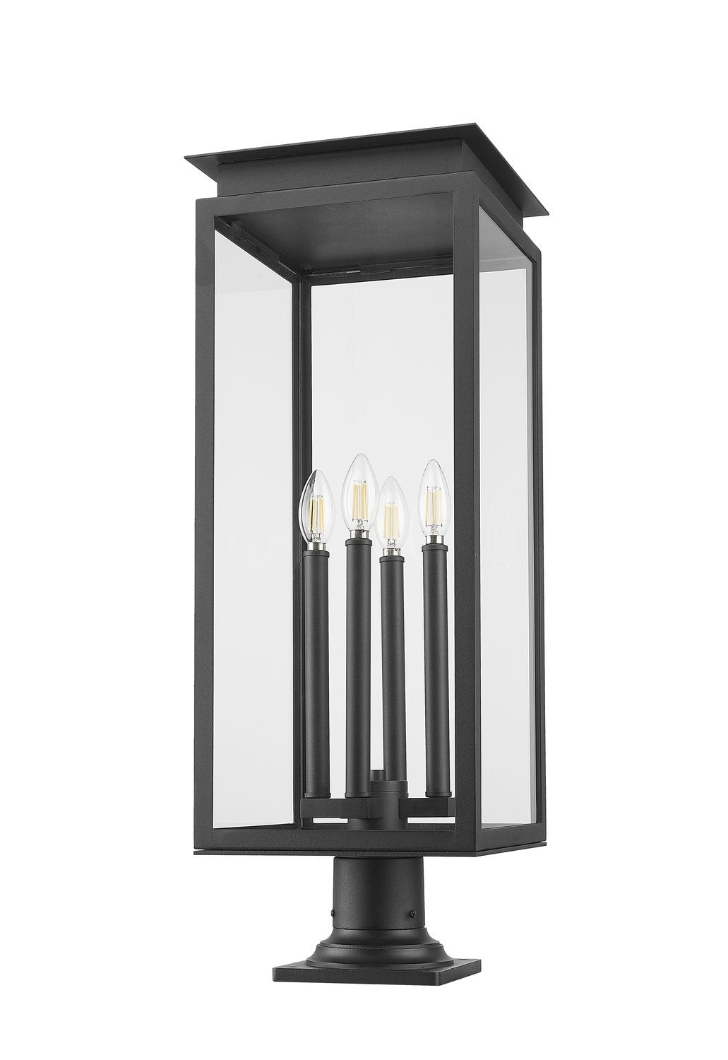Z-LITE NOVA OUTDOOR PIER MOUNTED FIXTURE | 5018PHBR-533PM-BK - Post