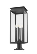 Z-LITE NOVA OUTDOOR PIER MOUNTED FIXTURE | 5018PHBR-533PM-BK - Post