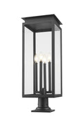 Z-LITE NOVA OUTDOOR PIER MOUNTED FIXTURE | 5018PHBR-533PM-BK - Post