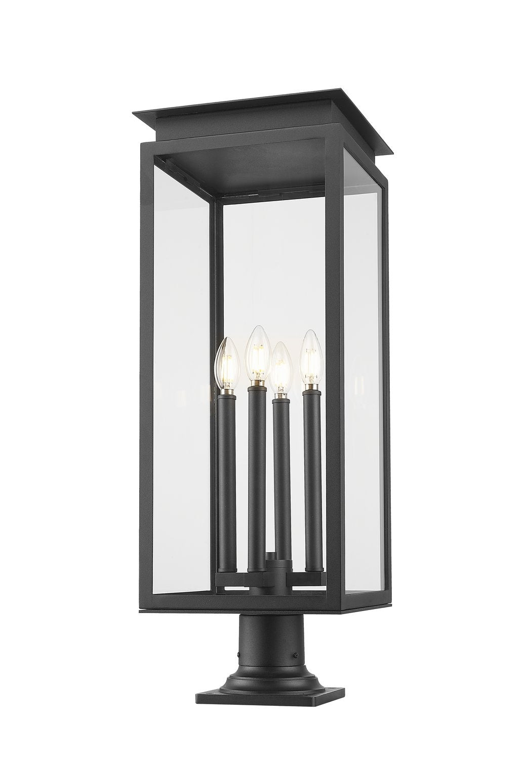 Z-LITE NOVA OUTDOOR PIER MOUNTED FIXTURE | 5018PHBR-533PM-BK - Post