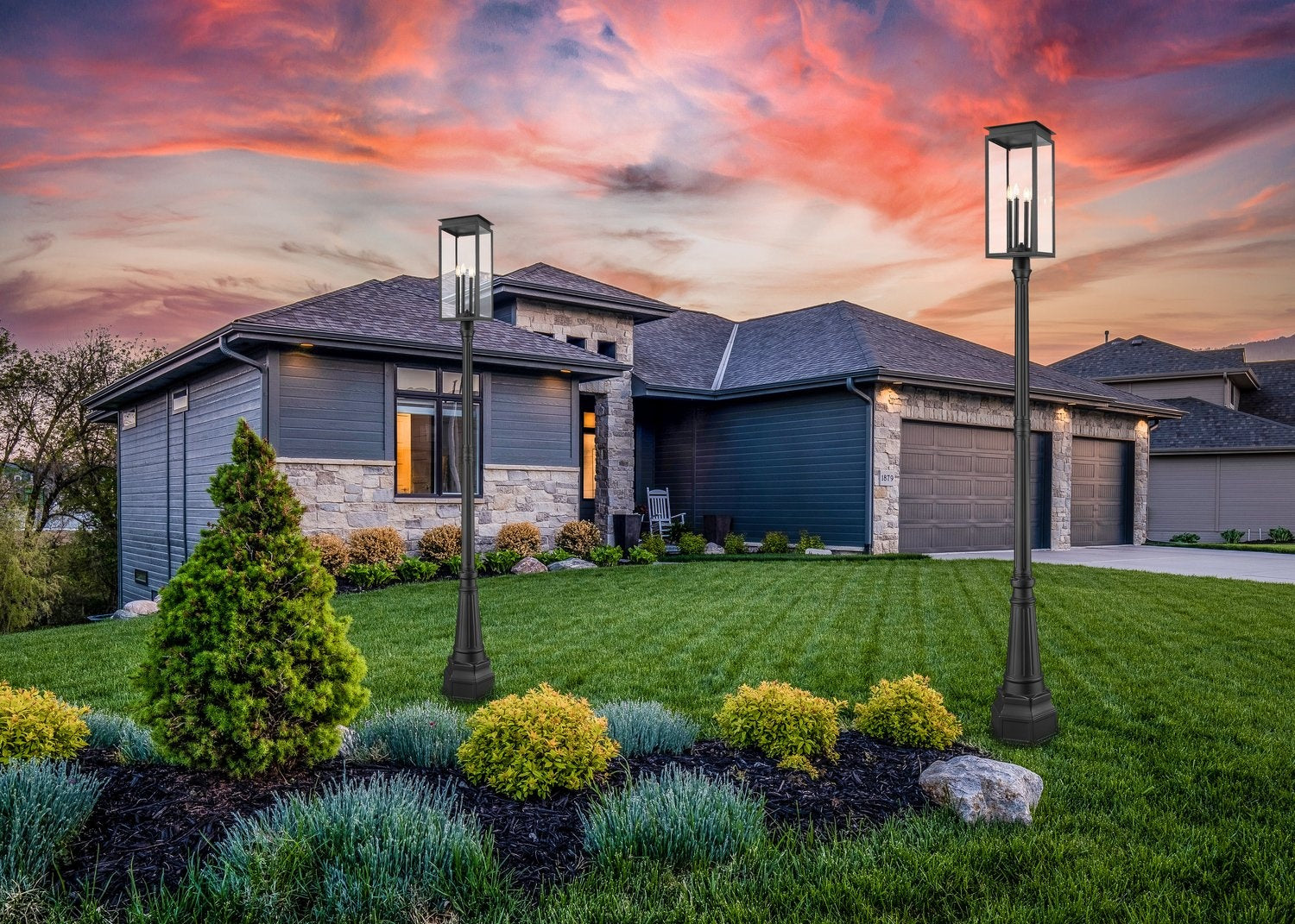 Z-LITE NOVA OUTDOOR POST MOUNTED FIXTURE | 5018PHBR-564P-BK - Post