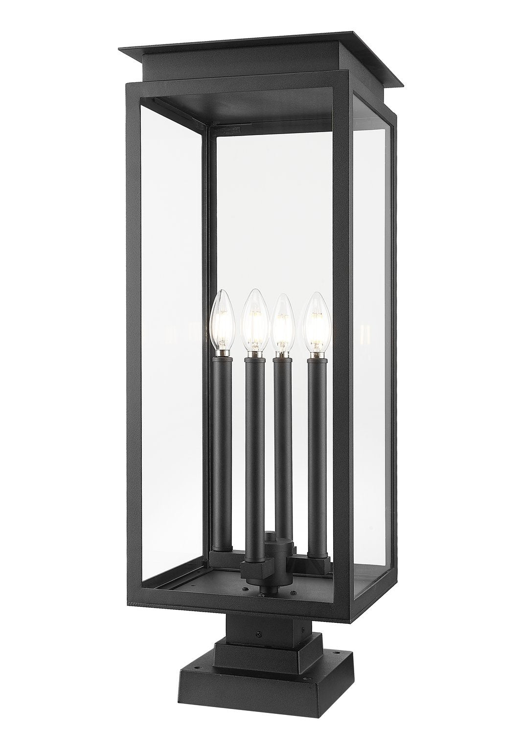 Z-LITE NOVA OUTDOOR PIER MOUNTED FIXTURE | 5018PHBS-SQPM-BK - Post