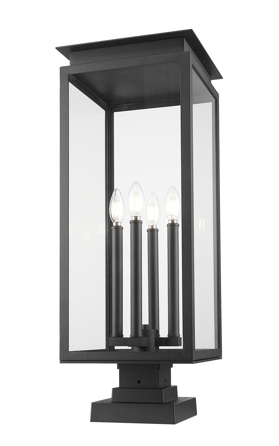 Z-LITE NOVA OUTDOOR PIER MOUNTED FIXTURE | 5018PHBS-SQPM-BK - Post
