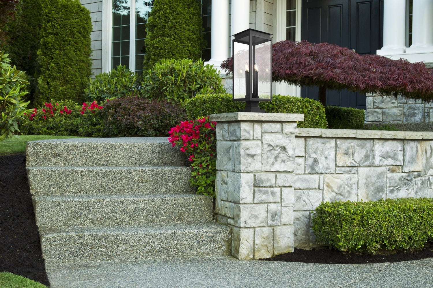 Z-LITE NOVA OUTDOOR PIER MOUNTED FIXTURE | 5018PHBS-SQPM-BK - Post