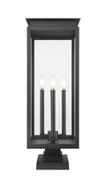 Z-LITE NOVA OUTDOOR PIER MOUNTED FIXTURE | 5018PHBS-SQPM-BK - Post
